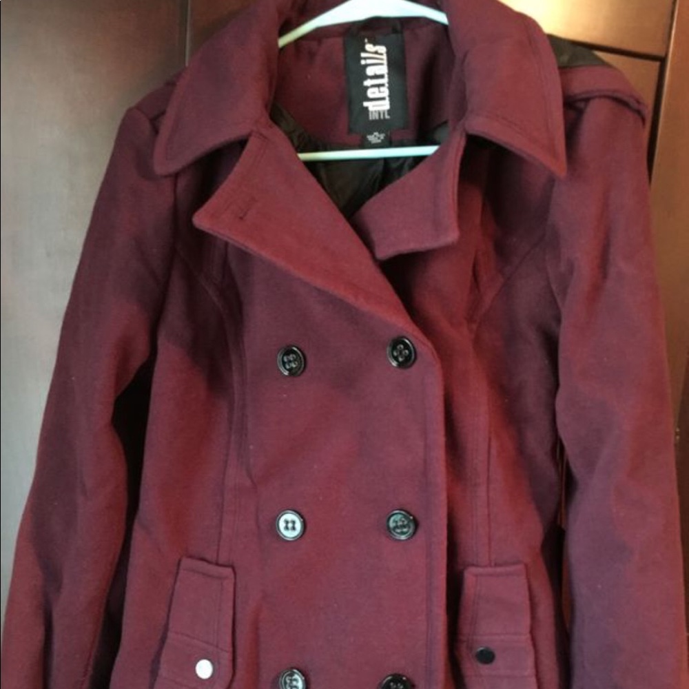 NWT WOMAN’S BORDEAUX PEACOAT FROM KOHLS